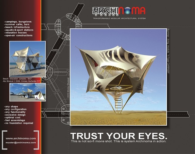 Archinoma , Shelest joint , architecture, construction set,  fractal,  construction set, no foundation, no footing, modular building system, demountable houses