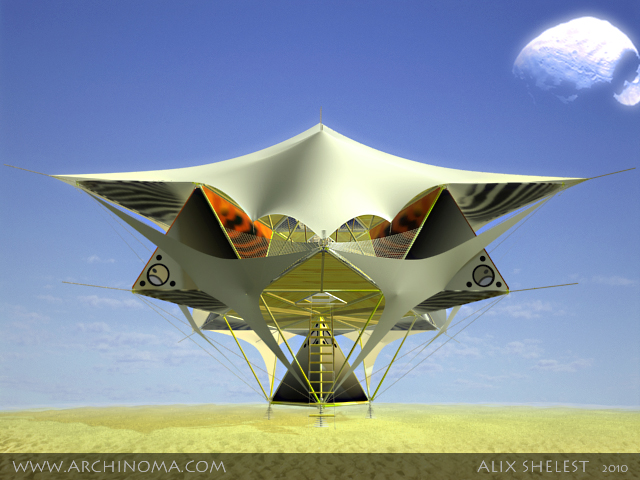 Y-DART : aerial campus. Progression of pyramids